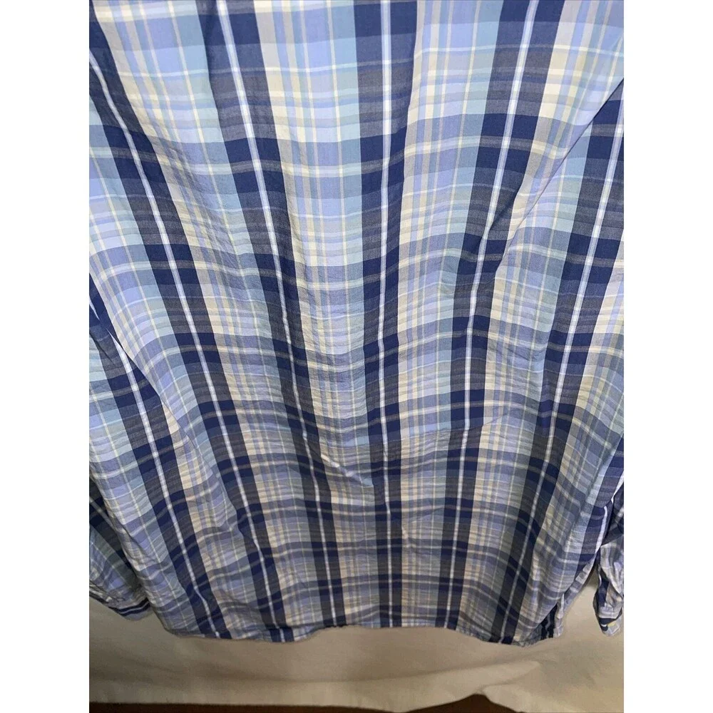 Banana Republic Dress Shirt Mens Size Medium Slim Fit Blue Striped Button Up LS